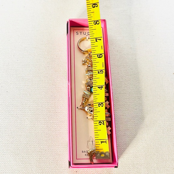 Studio Gold and Blue Bag Charm Key Holder Western Charms - New Boxed - Picture 3 of 3